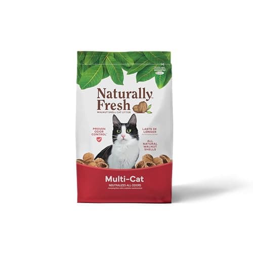 Naturally Fresh Cat Litter Made from Walnut Shells, Unscented, Multi-Cat, Low Dust, 30 lbs