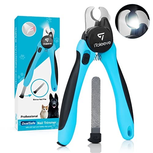 iToleeve LED Dog Nail Clipper with Light, Illuminates the Nail for Safe Trimming, Extra Sharp for Thick Nails, Quick Sensor, for Cats & Dogs